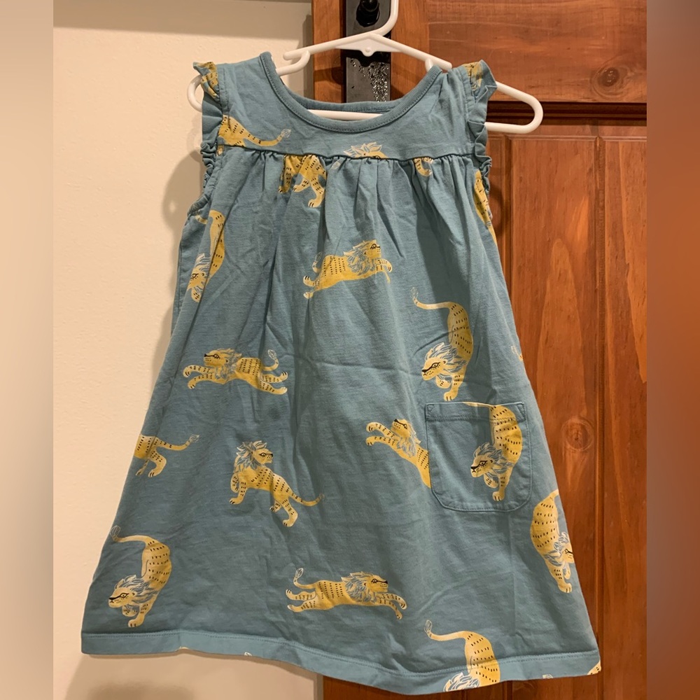 Tea collection tank dress teal with lion design size 5
